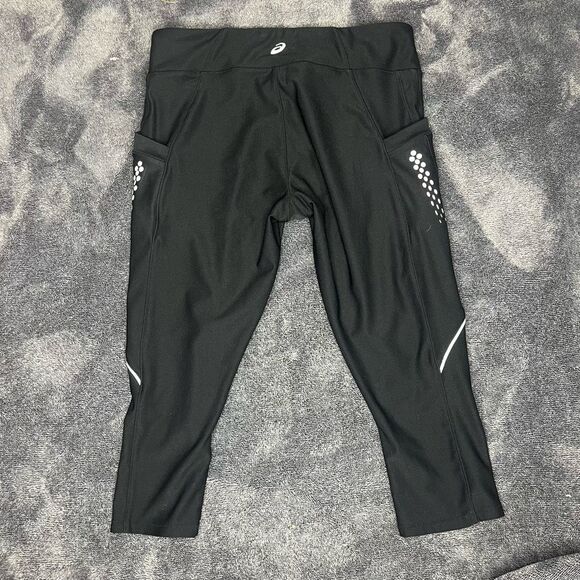 ASICS Women's Sz S Black Cropped Capri Athletic Leggings - Picture 3 of 4